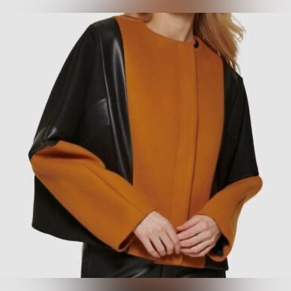 DKNY Colorblock Faux Leather Jacket – Size L - Picture 6 of 7